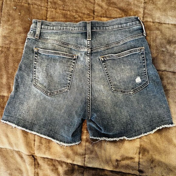 J Crew Mercantile size 27 Raw Hem Denim Shorts Distressed Inseam 4" High Rise - Picture 3 of 8